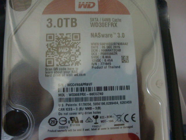 NEW - 3 Year Warranty NEW Western Digital Red 3TB, 7200 RPM,3.5