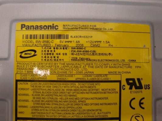 External Panasonic SW-9590-C  Multi Drive DVD±RW (±R DL) / DVD-RAM DVD Burner - Micro Technologies (yourdrives.com)