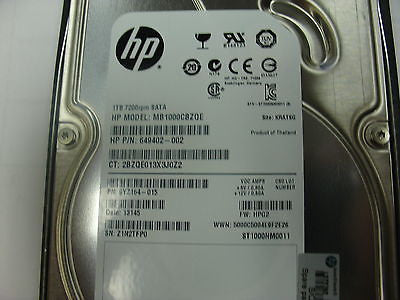 HP 649402-002 1TB 3.0GB SATA Hard Drive with Tray for MDL MB1000CBZQE - Micro Technologies (yourdrives.com)
