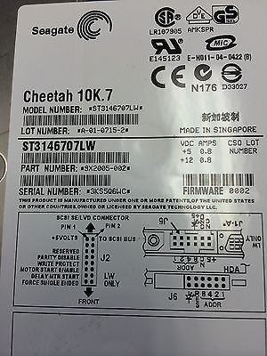 COMPAQ BD1469827B HPB2 Firmware Seagate ST3146707LW 146GB Ultra U320 SCSI - Micro Technologies (yourdrives.com)