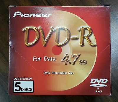 *New* 5 Pack PIONEER DVS-R470SDF DVD-R Discs 4.7GB  Box of 5 - Micro Technologies (yourdrives.com)