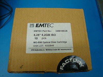EMTEC  5.2GB NEW SEALED RW Optical Disk  EDM-5200B EDM-5200C Box of 10 pieces - Micro Technologies (yourdrives.com)