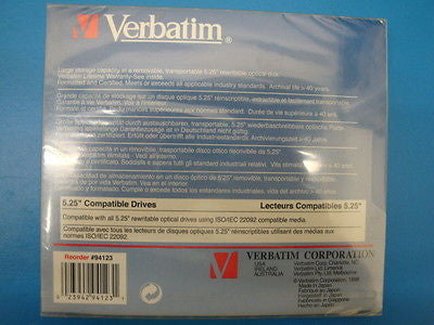 Verbatim  94123 Rewritable 9.1GB NEW Factory Sealed Optical Disk - - Micro Technologies (yourdrives.com)