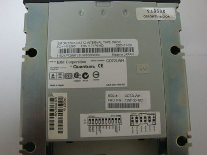 IBM 71P9163 Internal DAT72  DDS5 Tape Drive 5.25" Bezel - Micro Technologies (yourdrives.com)