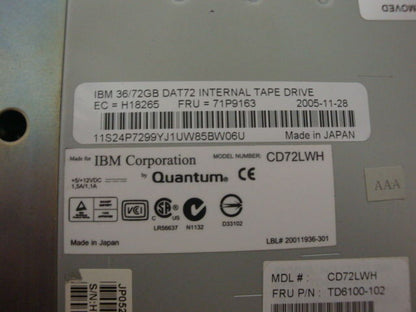 IBM 71P9163 Internal DAT72  DDS5 Tape Drive 5.25" Bezel - Micro Technologies (yourdrives.com)