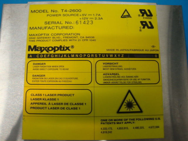 Maxoptix T4-TMT  MO Drive External 2.6GB SCSI  T4-2600 - Micro Technologies (yourdrives.com)