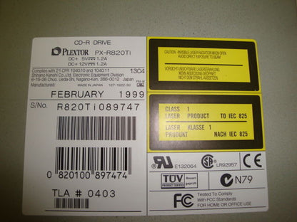 Plextor PX-R820Ti 8/20 CD-R Drive 5.25'' HH SCSI TLA0403 - Micro Technologies (yourdrives.com)
