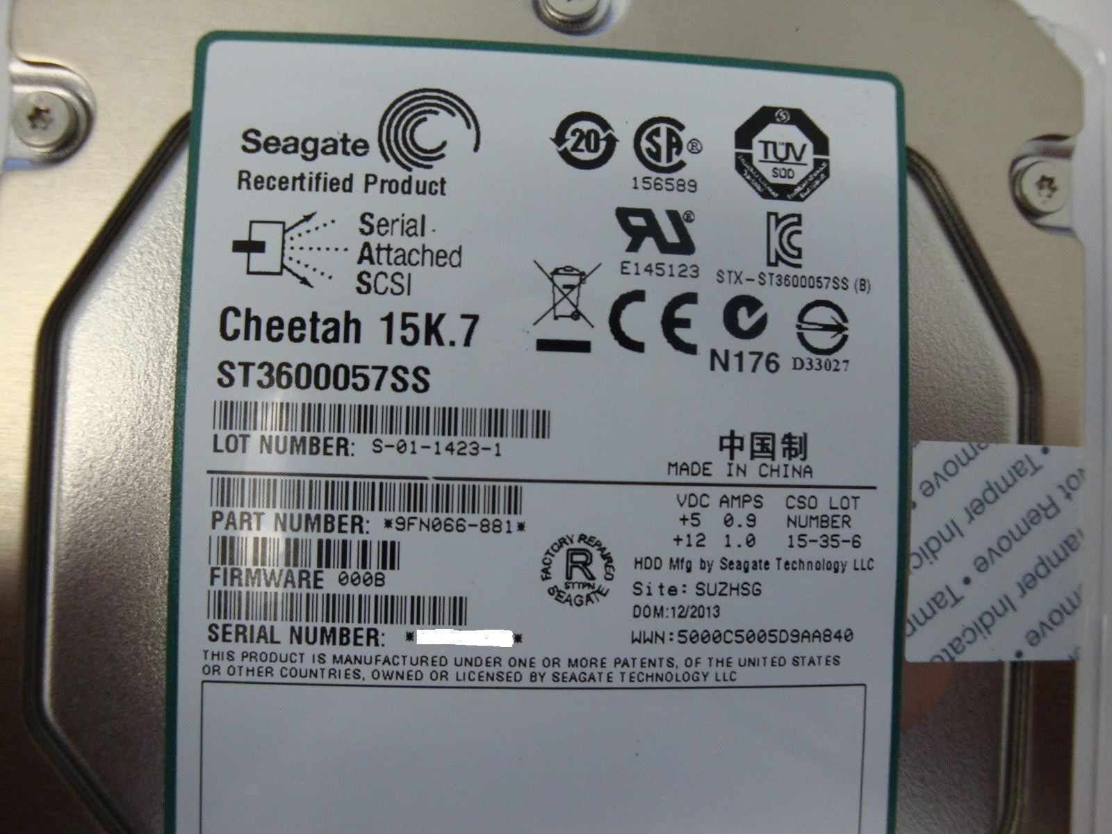 Seagate ST3600057SS 15K.7 600 GB,Internal,15000 RPM,3.5" 9FN066-881 Qty 1 Piece - Micro Technologies (yourdrives.com)