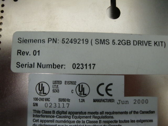 Siemens 5249219 External SCSI MO Drive 5.2GB Siemens Medical - Micro Technologies (yourdrives.com)
