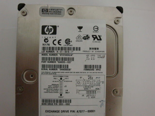 HP A7077-69001 73GB SCSI HDD  FW: HPC5 15K RPM   9U8005-022  ST373453LW - Micro Technologies (yourdrives.com)