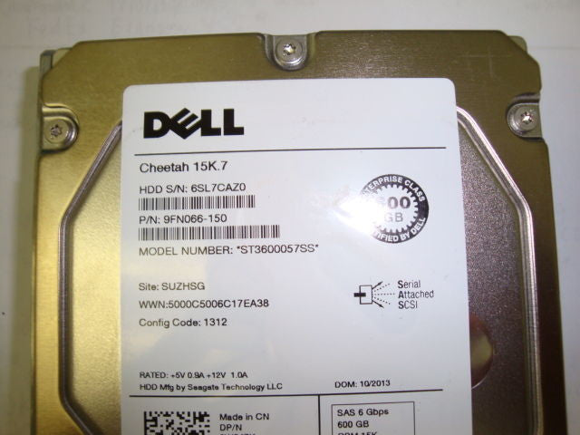 DELL 9FN066-150  600GB 15K 3.5" 6Gb/s 16MB SAS Hard Drive  in DELL Tray FW: ES65 - Micro Technologies (yourdrives.com)
