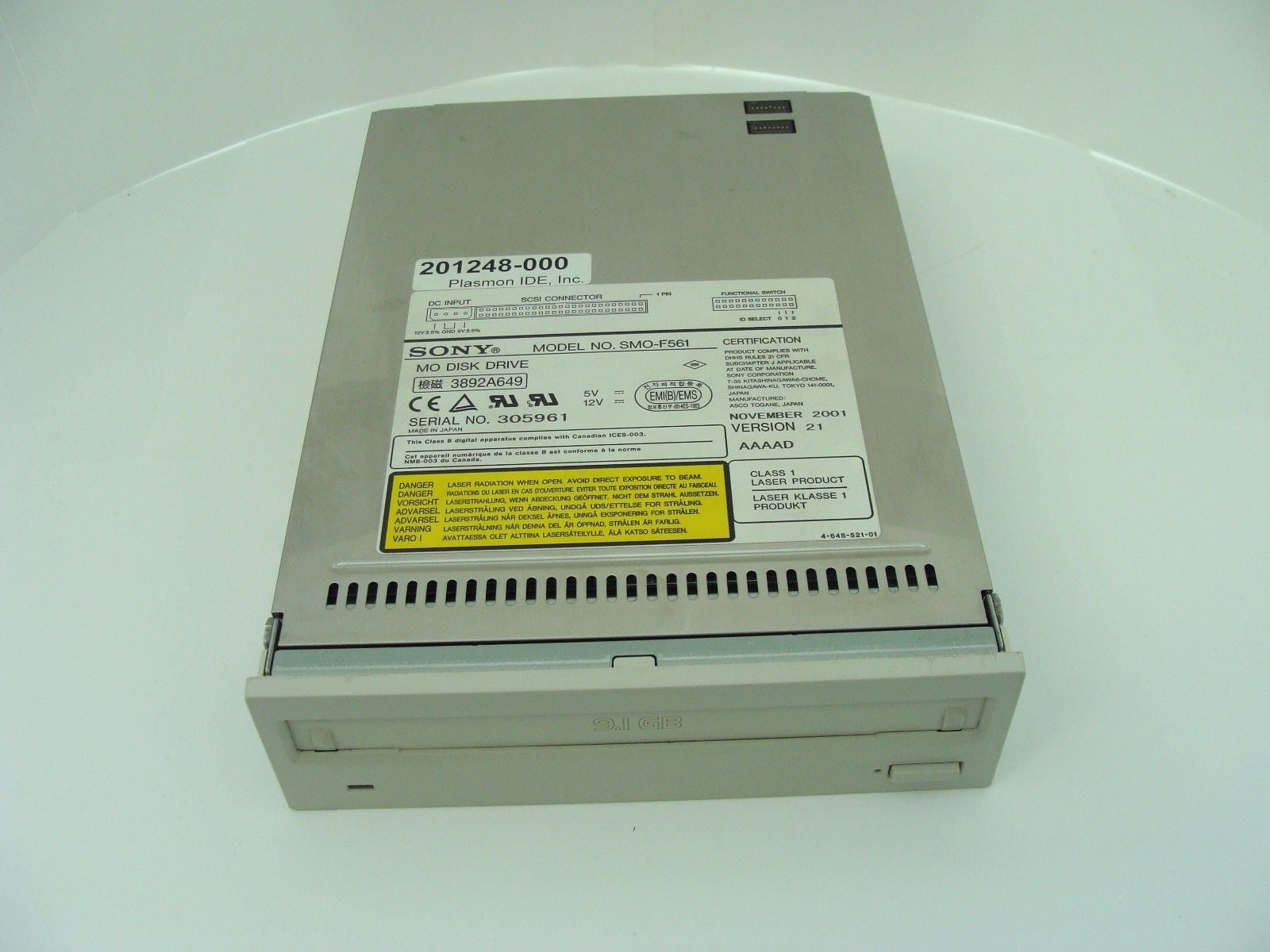 Plasmon 201248-000 5.25" 9.1GB Magneto Optical Drive - Micro Technologies (yourdrives.com)