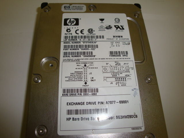 HP A7077-69001 73GB SCSI HDD  FW: HPC5 15K RPM   9U8005-022  ST373453LW - Micro Technologies (yourdrives.com)