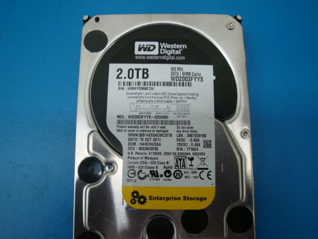 Western Digital  WD2003FYYS 2TB 7200RPM SATA Drive WD RE4 - Micro Technologies (yourdrives.com)