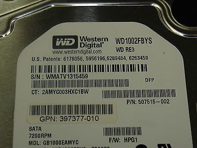 WD1002FBYS 1TB Hard Drive 3.0GB SATA in an HP MDL tray (454273-001) # 507515-002 - Micro Technologies (yourdrives.com)