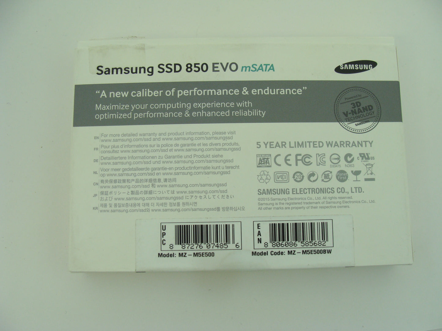 SAMSUNG MZ-N5E500 500GB M.2 INTERNAL SSD - 850EVO SERIES 5 YEAR LIMITED WARRANTY - Micro Technologies (yourdrives.com)